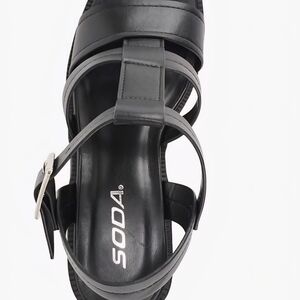 Soda Women's Black Strappy Sandals